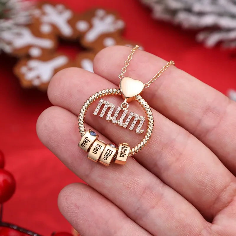 Gold necklace hot sale with children's birthstones