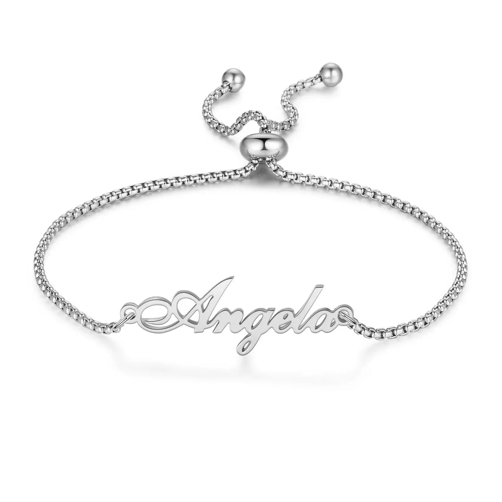 Personalised Name Bracelet Silver/Gold/Rose Gold, Custom Name Bracelet for Women