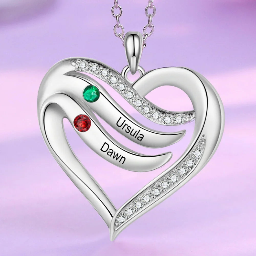 Necklace engraved with children's names discount