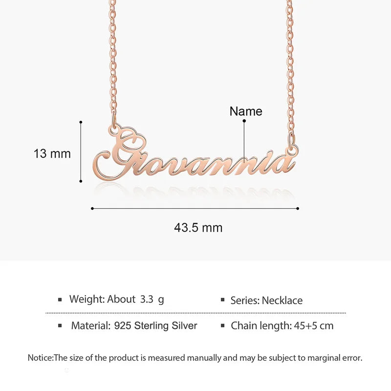 Personalised Name Necklace Sterling Silver/Gold/Rose Gold, Custom Name Jewellery, Name Gift for Women