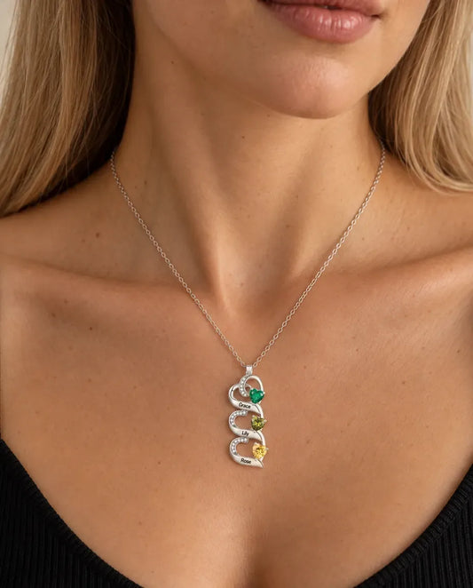 Personalised Birthstone Necklace - worn on a model