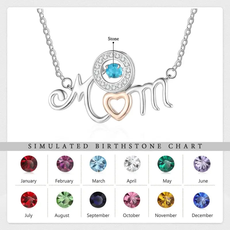 Personalised Necklace for Mum with Birthstone
