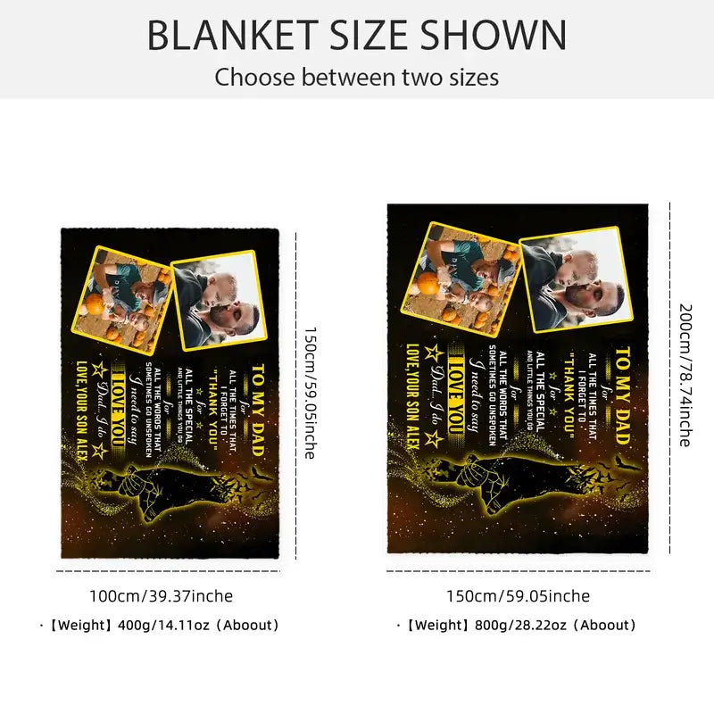 Personalised Blanket for Dad | Photo Blanket | Personalised Name Blanket