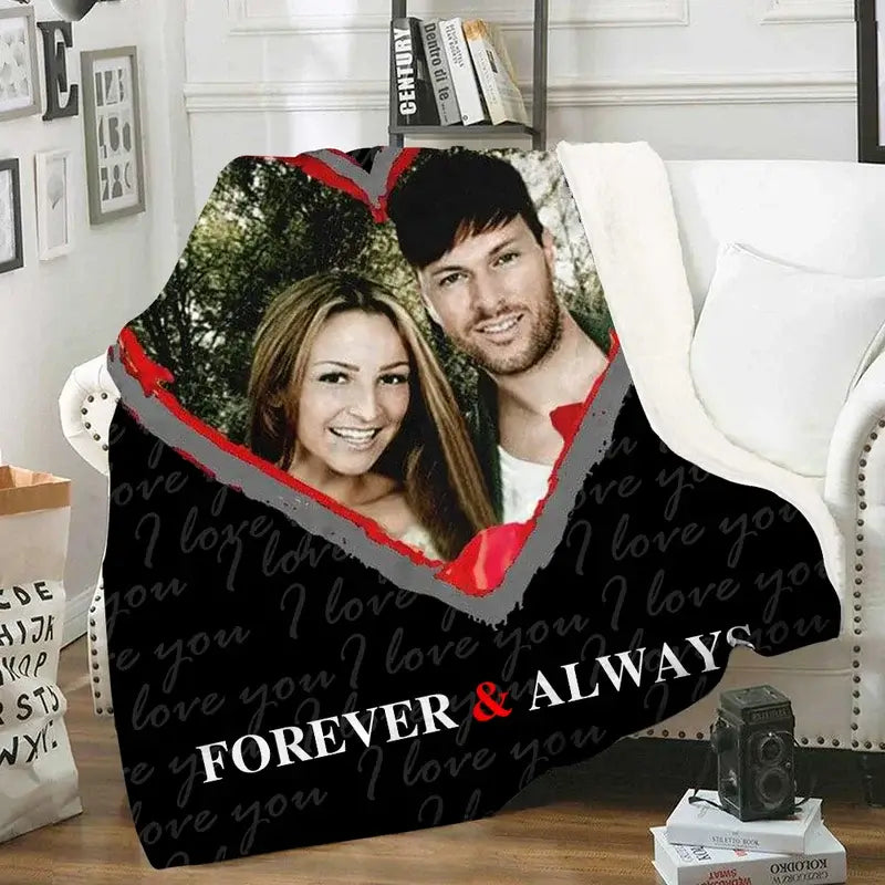 Personalised couples blanket sale