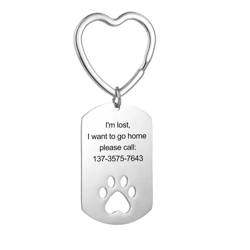 Personalised Photo Dog Keyring with Engraving