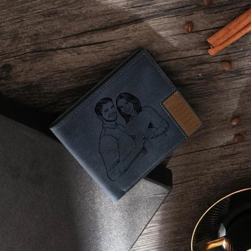 Personalised Photo Engraved Wallet with Text