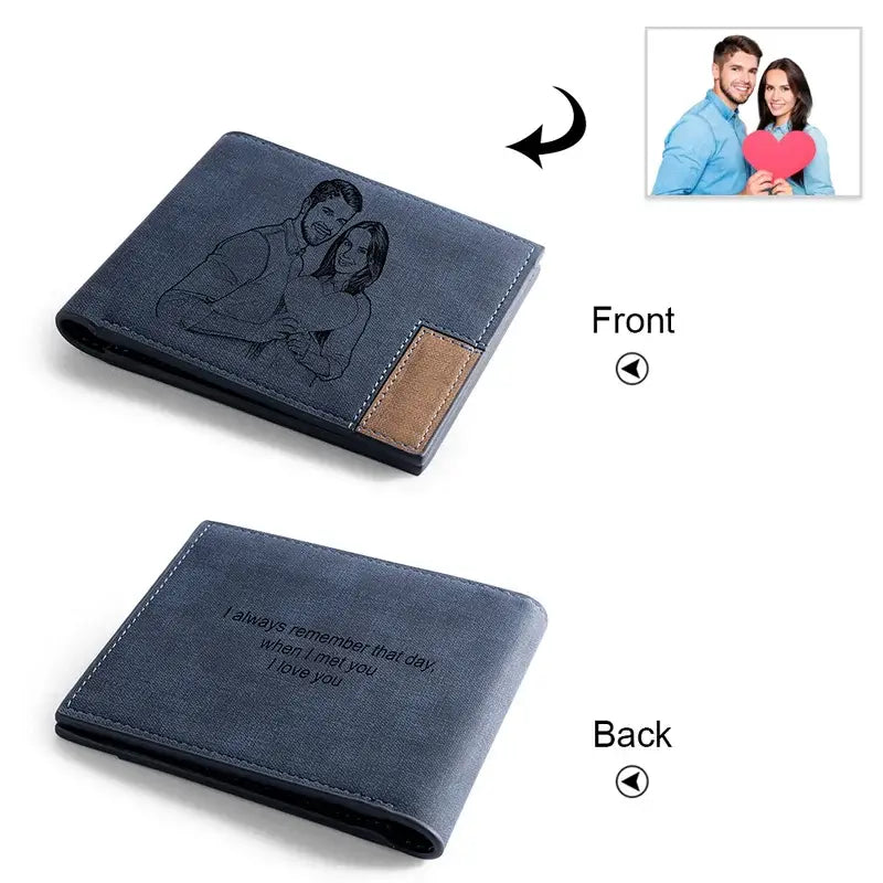 Personalised Photo Engraved Wallet with Text