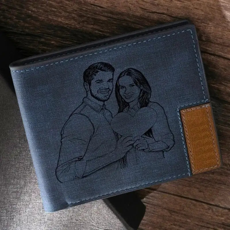 Personalised Photo Engraved Wallet with Text