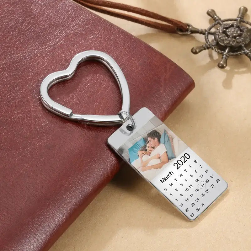 Personalised Photo Keyring with Date