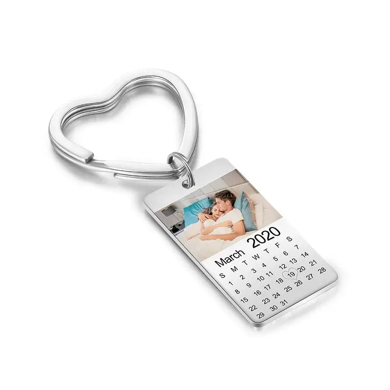 Personalised Photo Keyring with Date