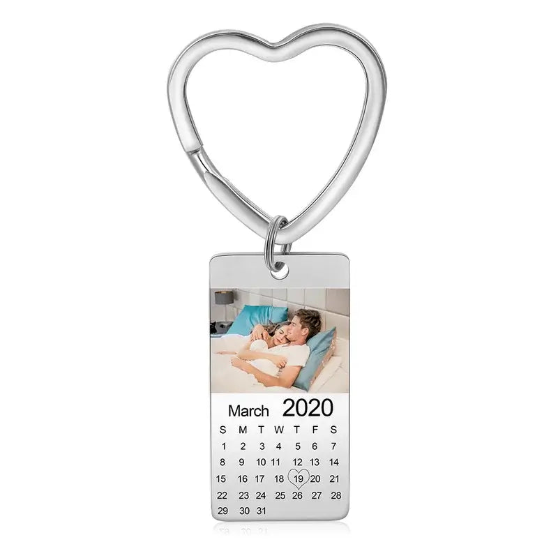 Personalised Photo Keyring with Date