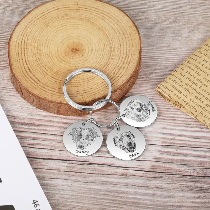 Personalised Photo Keyring with Engraved Name