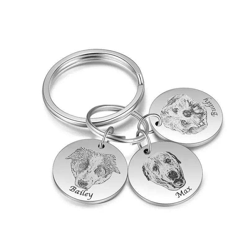 Personalised Photo Keyring with Engraved Name