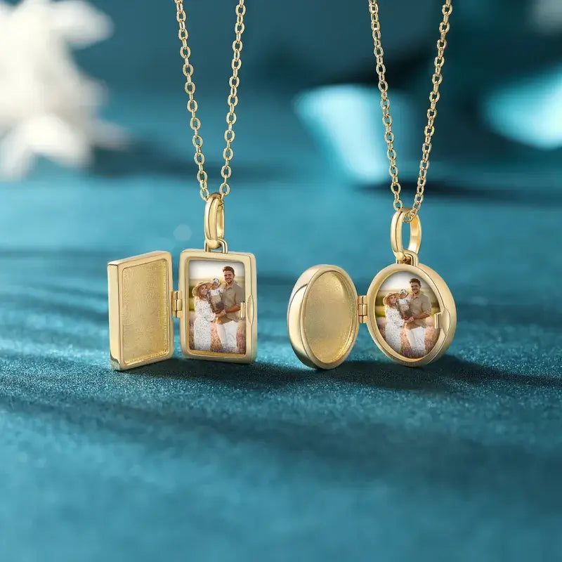 Personalised Photo Locket Necklace with Engraving