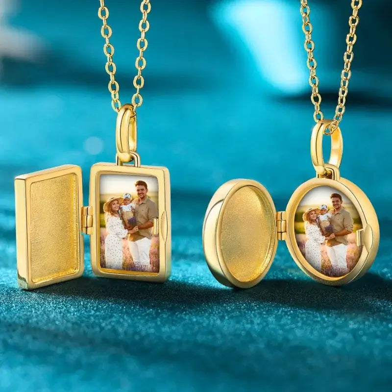 Personalised Photo Locket Necklace with Engraving