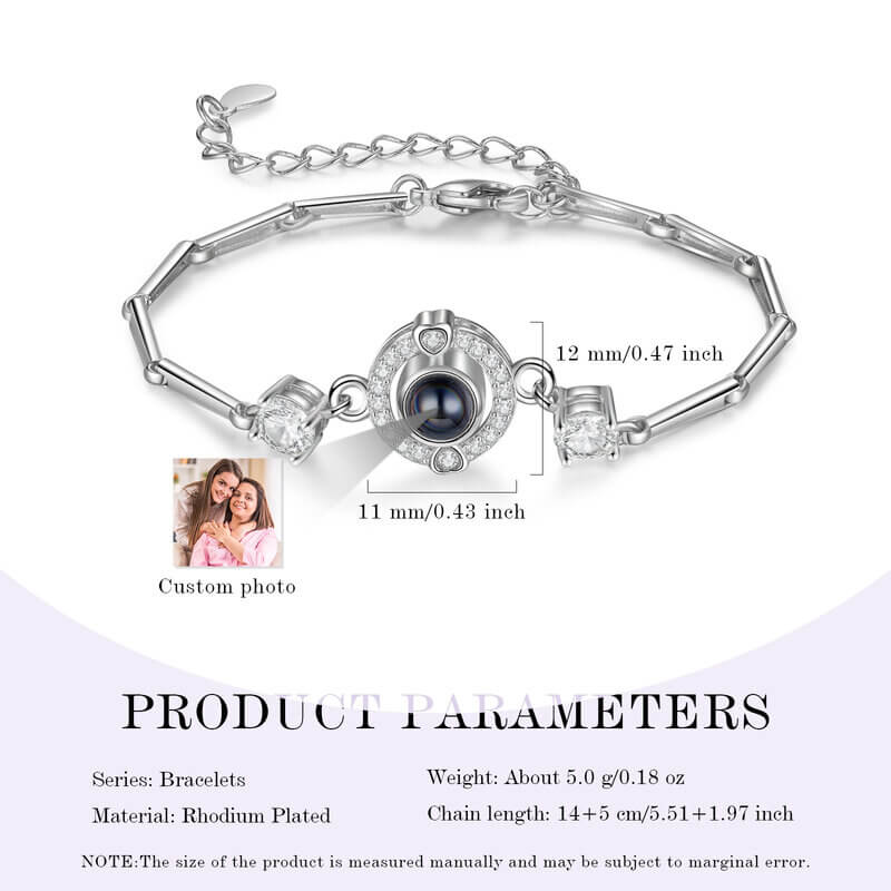 Personalised Photo Memory Projection Bracelet for Women