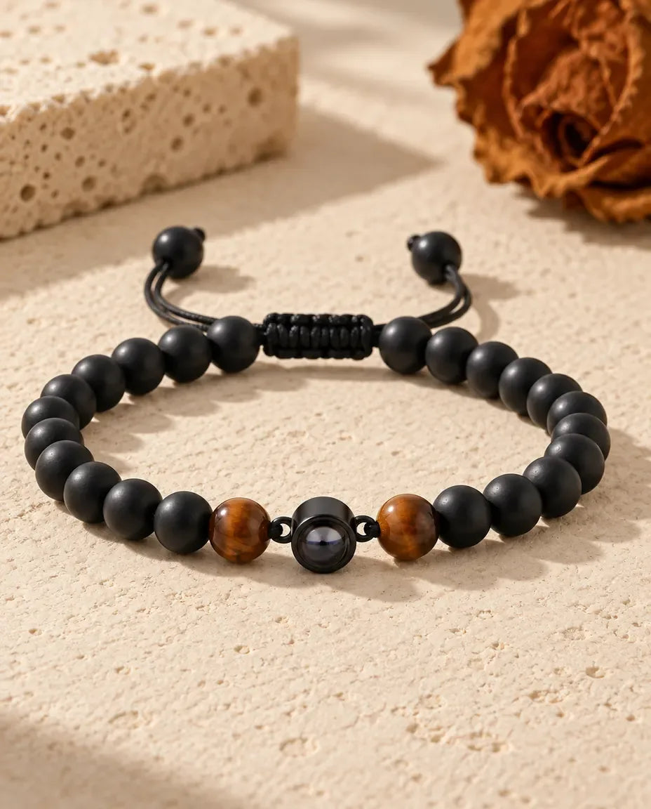 Photo Projection Bracelet for Men - laid flat