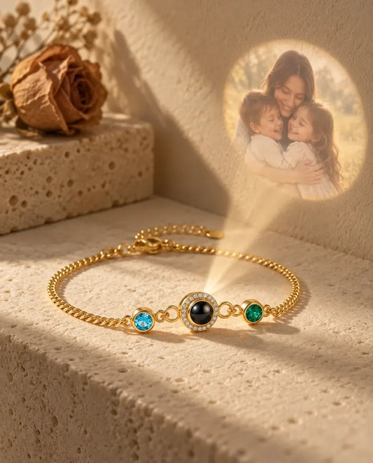 Photo Projection Bracelet - projecting the hidden photo onto a wall