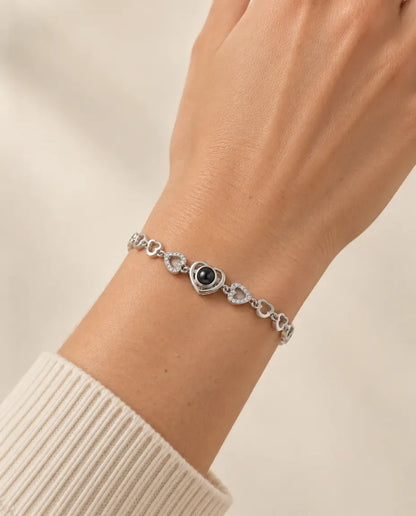 Personalised Photo Projection Bracelet - worn on a model