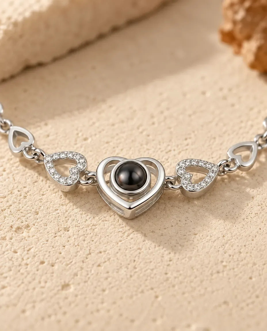 Personalised Photo Projection Bracelet - close-up of the projection charm