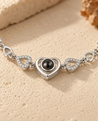 Personalised Photo Projection Bracelet - close-up of the projection charm