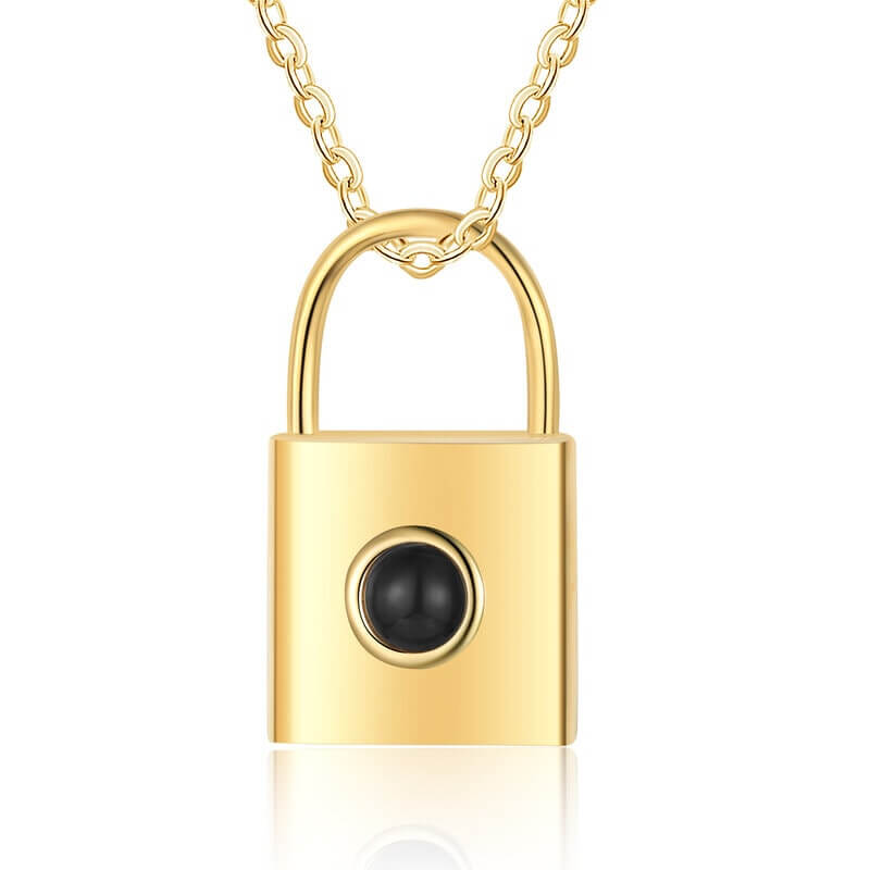 Personalised Photo Projection Lock Pendant Necklace