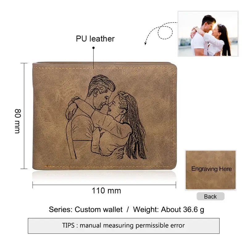 Personalised Photo Wallet with Engraving