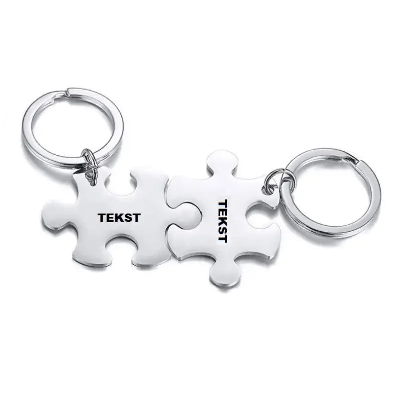 Personalised Puzzle Couple Keychain | Personalised Engraved Name Keychain