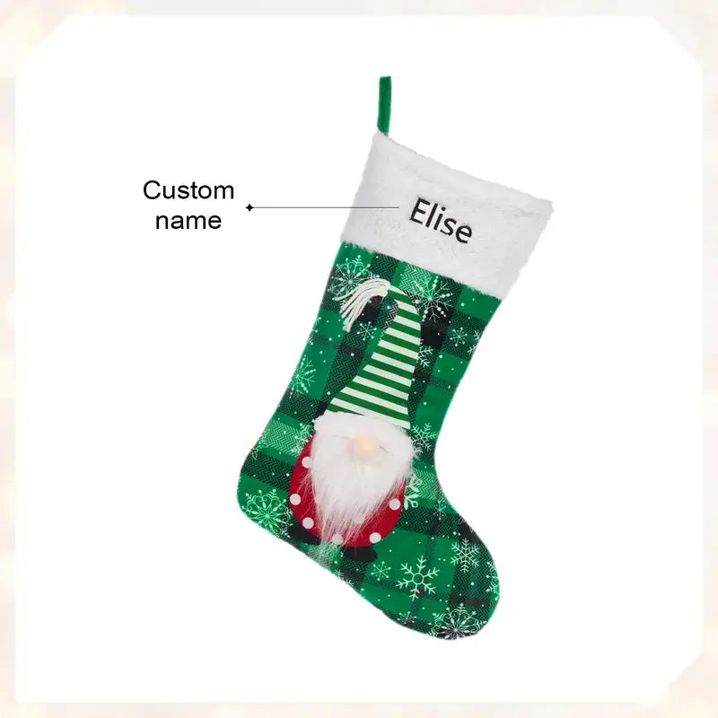 Personalised Candy Gifts Bag Santa Stocking for Xmas Tree