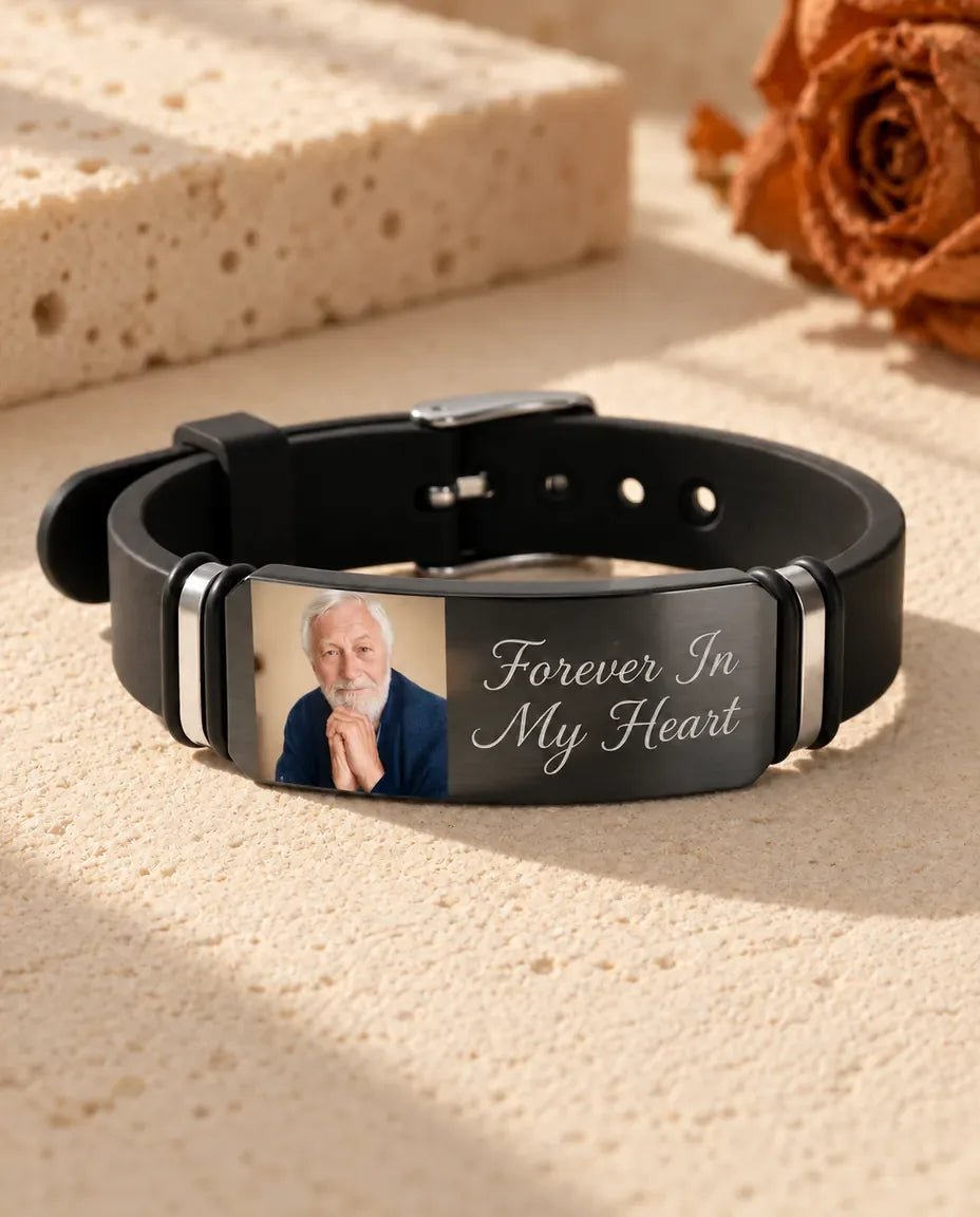 Personalised Photo Bracelet for Men - with the photo printed in full colour
