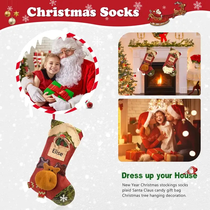 Personalised Xmas Stockings for Family Home Decorations