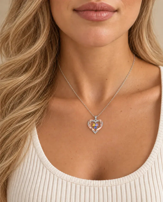 Personalised Birthstone Necklace - worn on a model