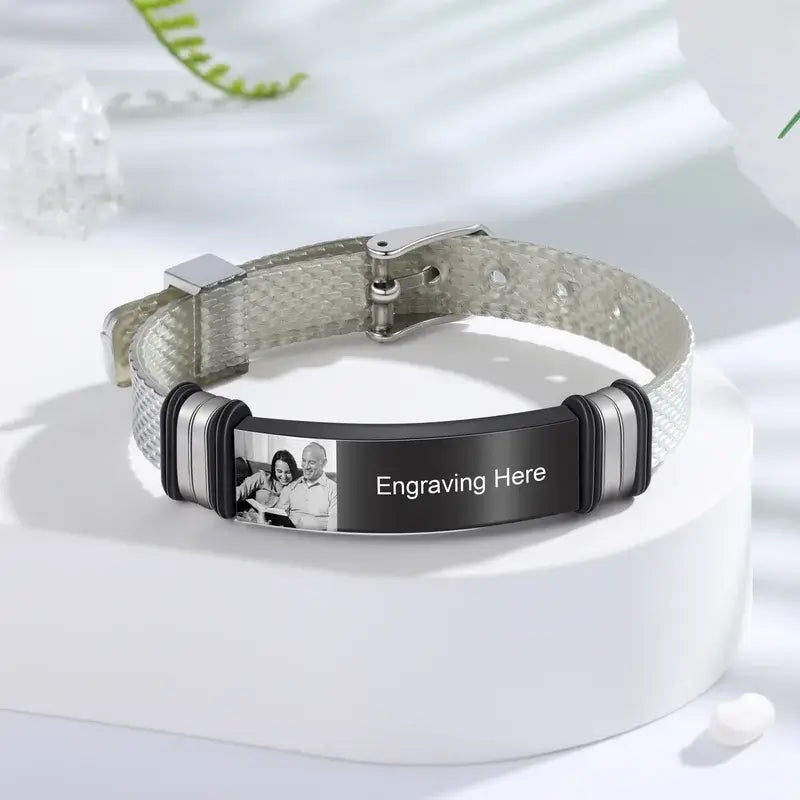 Photo Bracelet for Men - Men's Engraved Photo Bracelet