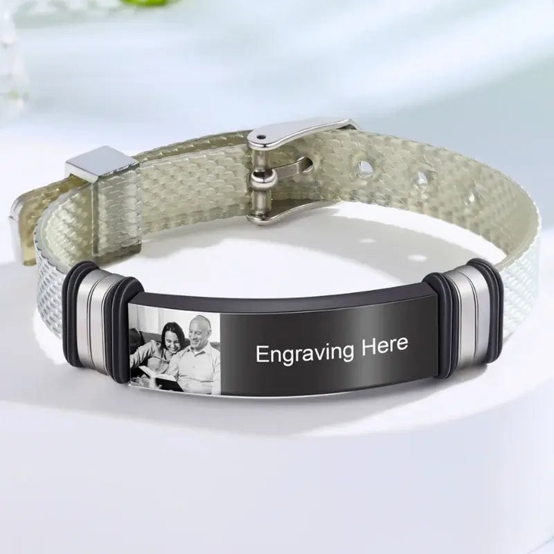 Photo Bracelet for Men - Men's Engraved Photo Bracelet