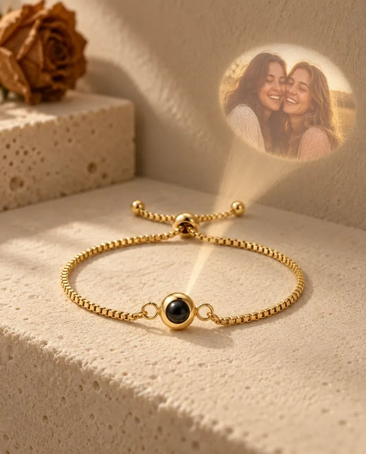 Photo Projection Bracelet - projecting the hidden photo onto a wall