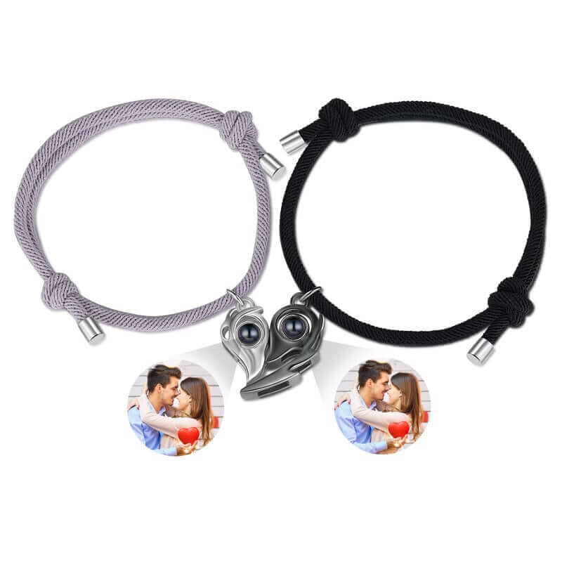 Personalised Photo Memory Projection Couple Bracelet