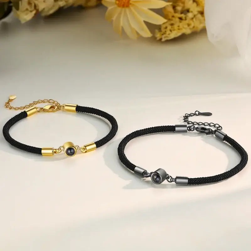 Photo Projection Couple Bracelets Memory Bracelet for Couples