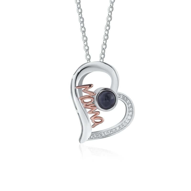 Personalised Heart Photo Projection Mama Necklace