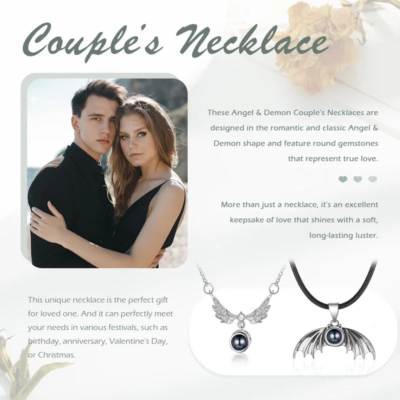 Photo Projection Necklace for Couples | Couple Necklace with Picture Inside