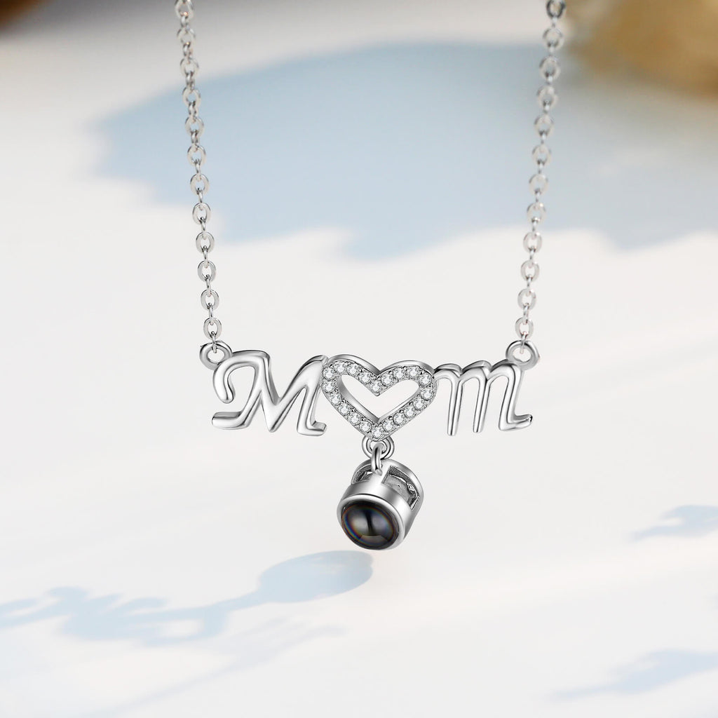 Photo Projection Necklace with Mum Pendant