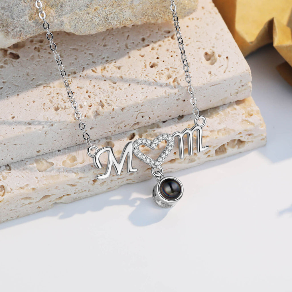 Photo Projection Necklace with Mum Pendant