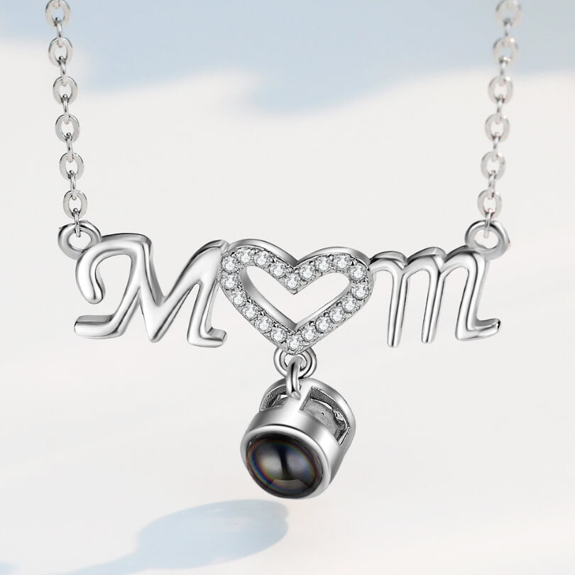 Photo Projection Necklace with Mum Pendant