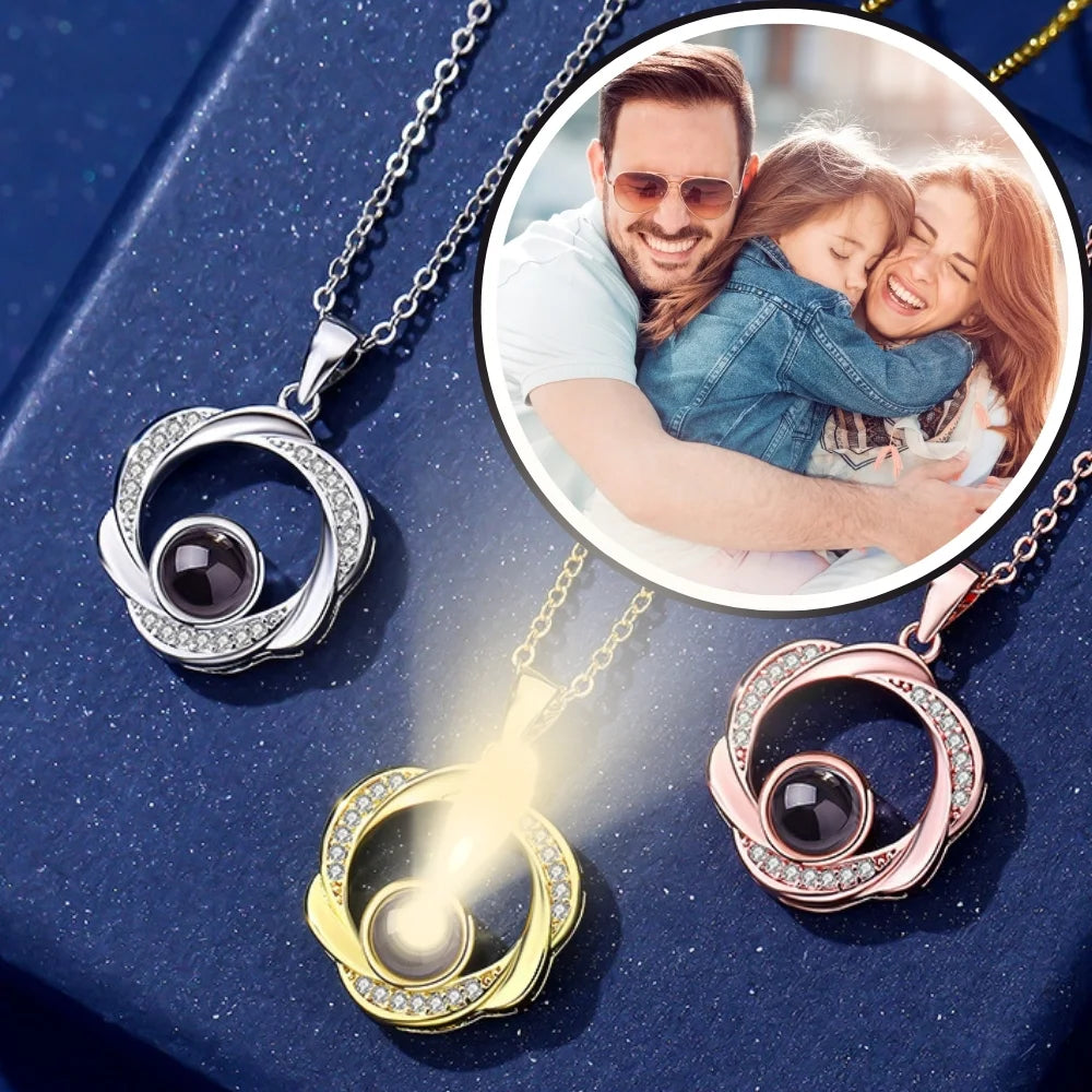 Photo Necklace for Women - Photo Projection Necklace with Picture Inside