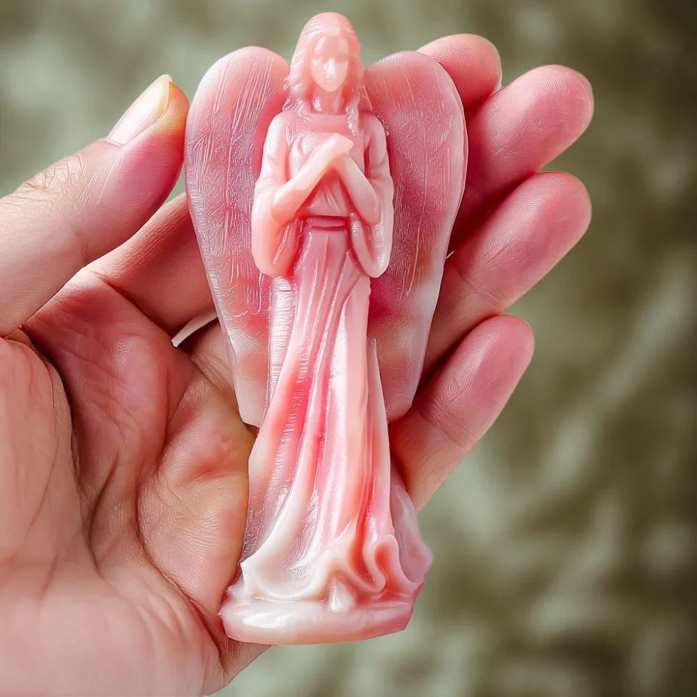 Light Pink Opal Angel for Crystal Healing & Energy Balance