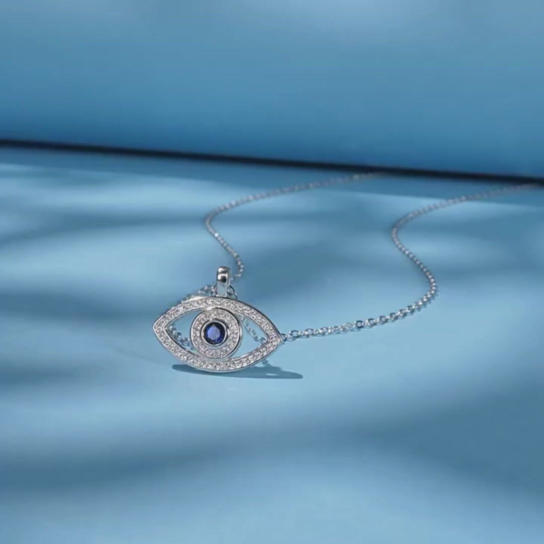 Sterling Silver Evil Eye Necklace - Women's Evil Eye Pendant Necklace