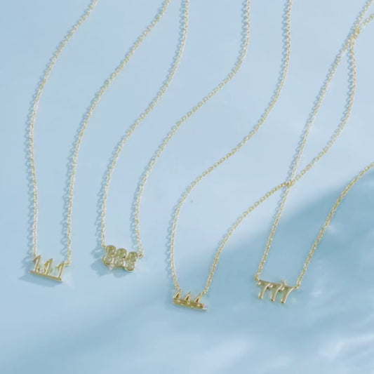 Angel Number Necklace | Gold & 925 Sterling Silver with Zircon