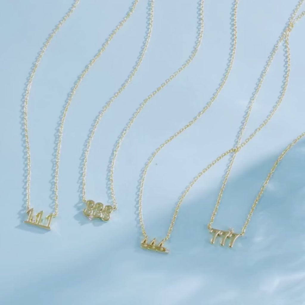 Angel Number Necklace | Gold & 925 Sterling Silver with Zircon
