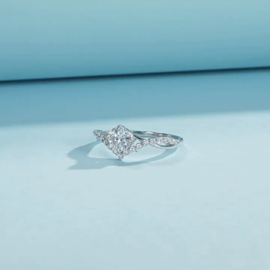 0.50Ct Moissanite Engagement Ring - Moissanite Wedding Ring for Women - 925 Sterling Silver
