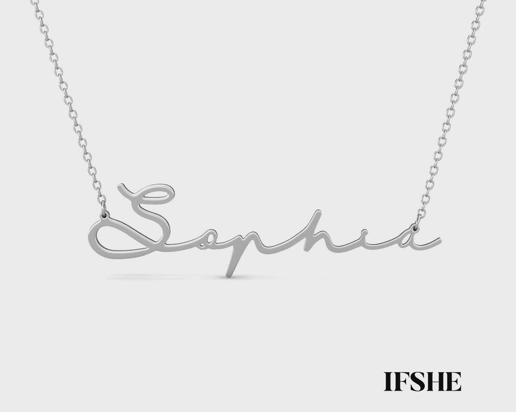 Personalised Cursive Name Necklace Sterling Silver