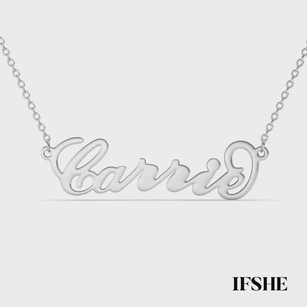 Personalised Carrie Style Name Necklace Sterling Silver